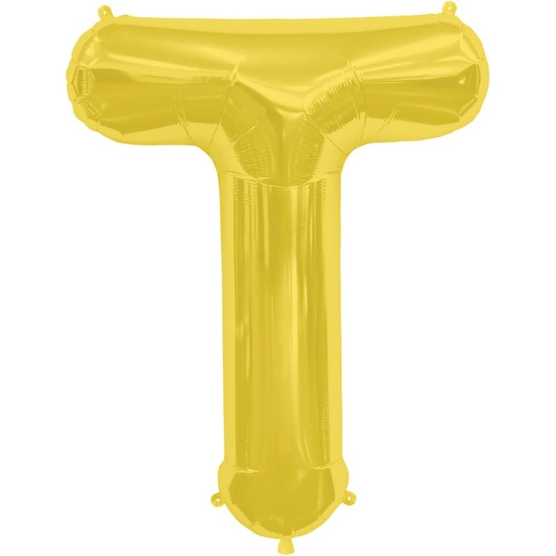 34'' Super Shape Foil Letter T - Gold