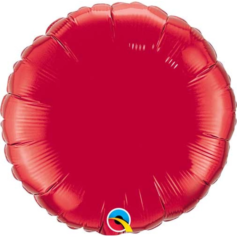 36 Inch Round Ruby Red Plain Foil (Flat)
