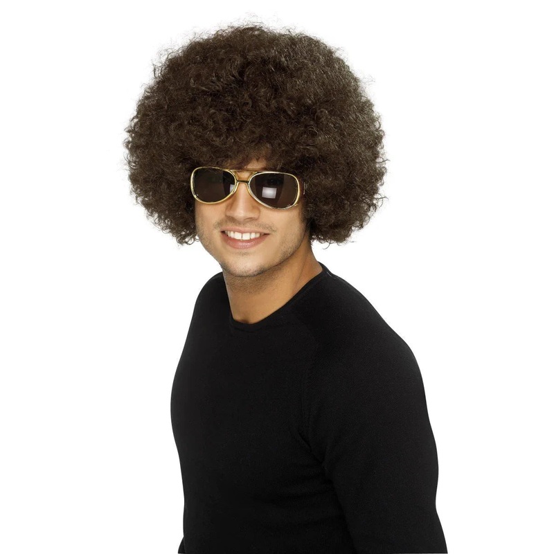 70's Funky Afro Wig - Brown