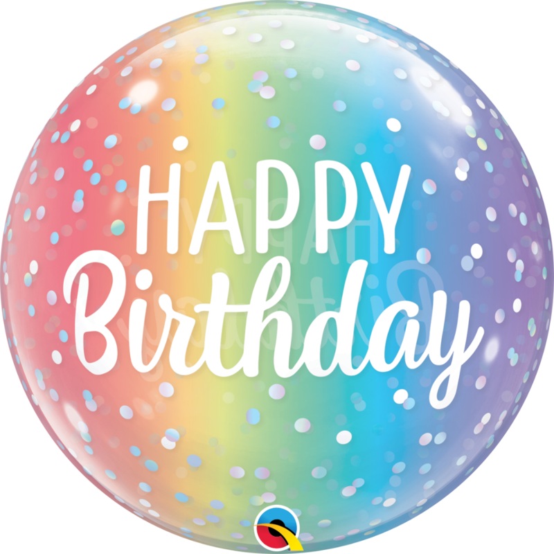 Happy Birthday Ombre And Dots 22'' Bubble