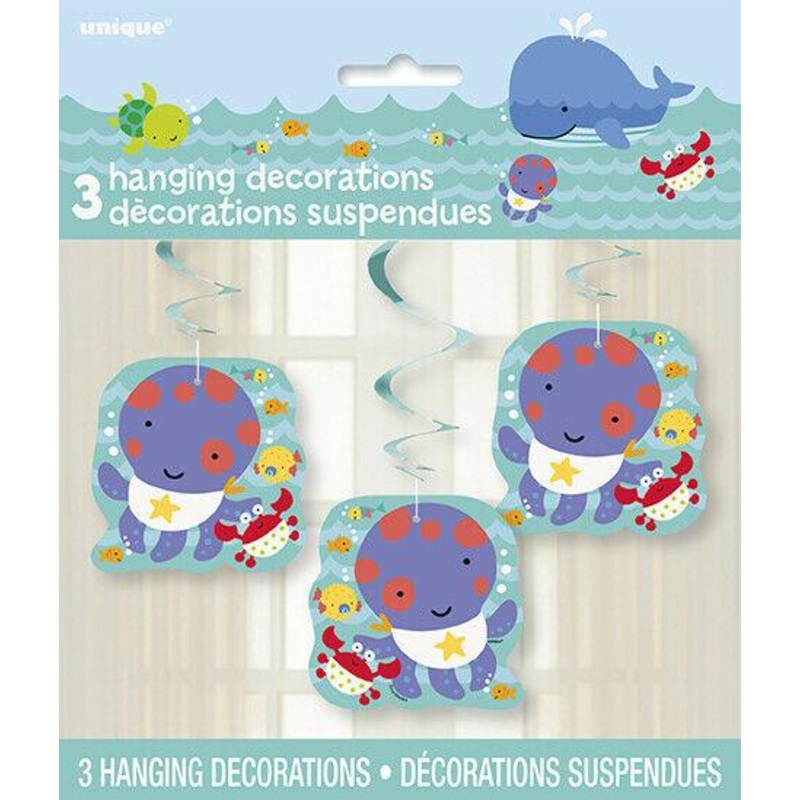 Sea Pals Hanging Swirl Decorations 3pk