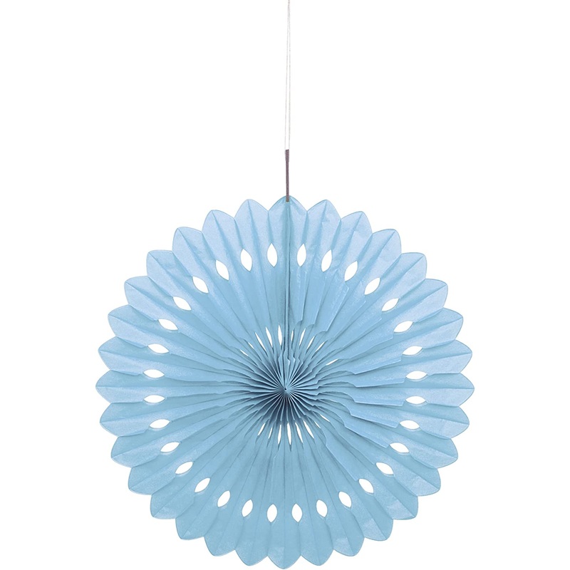 Soft Blue Paper Fan Decoration