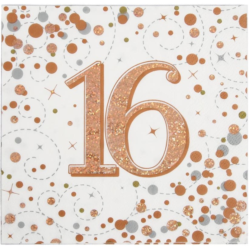 Sparkling Fizz 16th Rose Gold Napkins