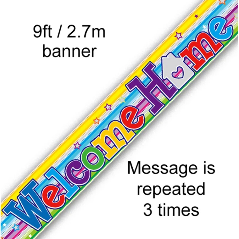Welcome Home Swirl Foil Banner 9Ft