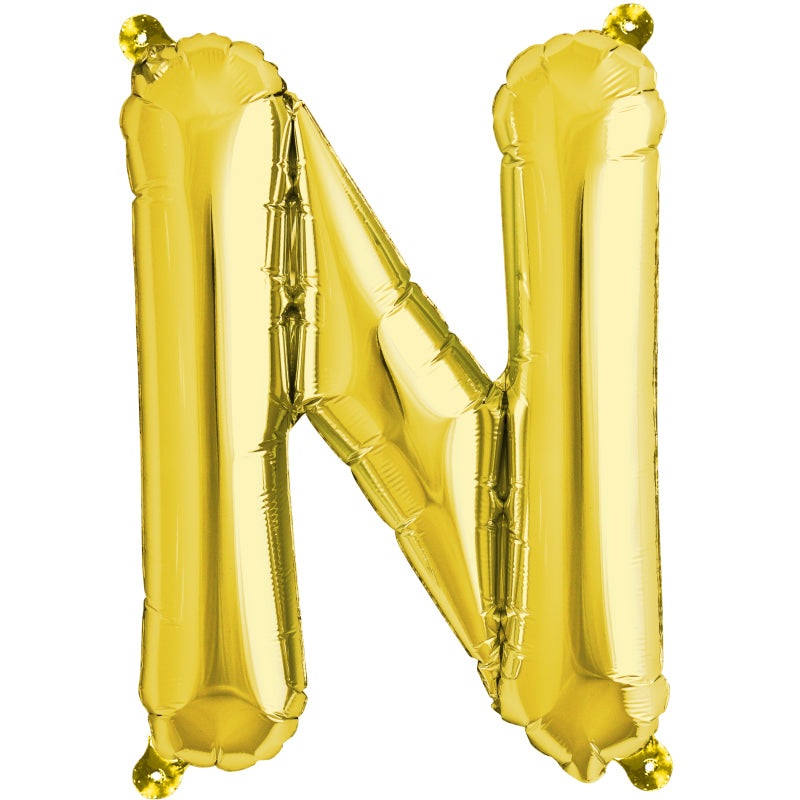 16'' Foil Letter N - Gold Packaged Air Fill