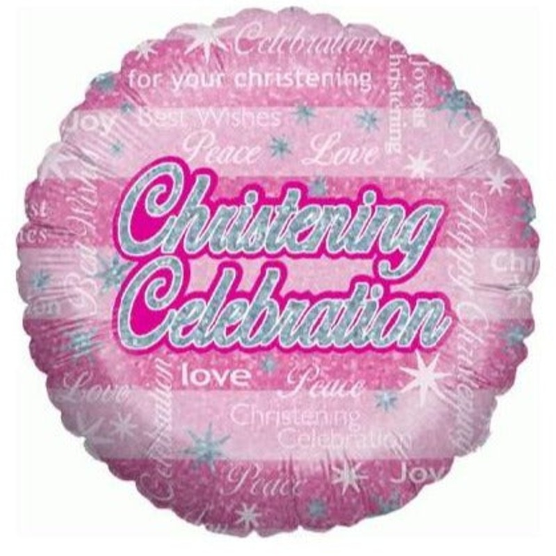 18'' Foil Christening Celebration Girl