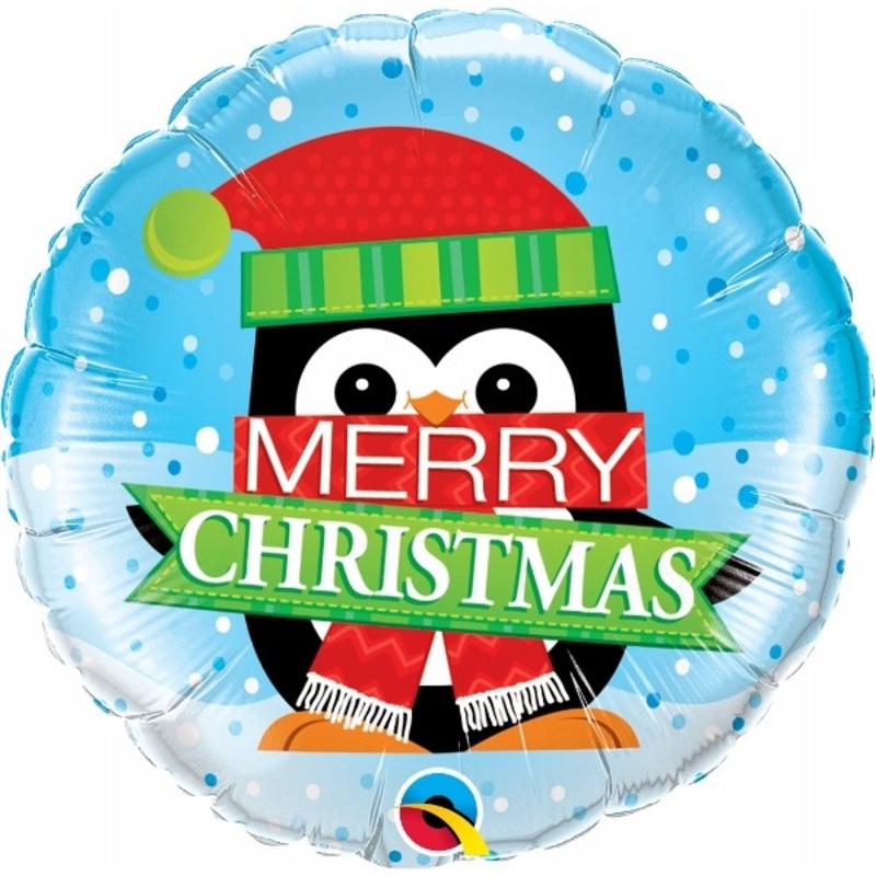 18'' Foil Merry Christmas Penguin