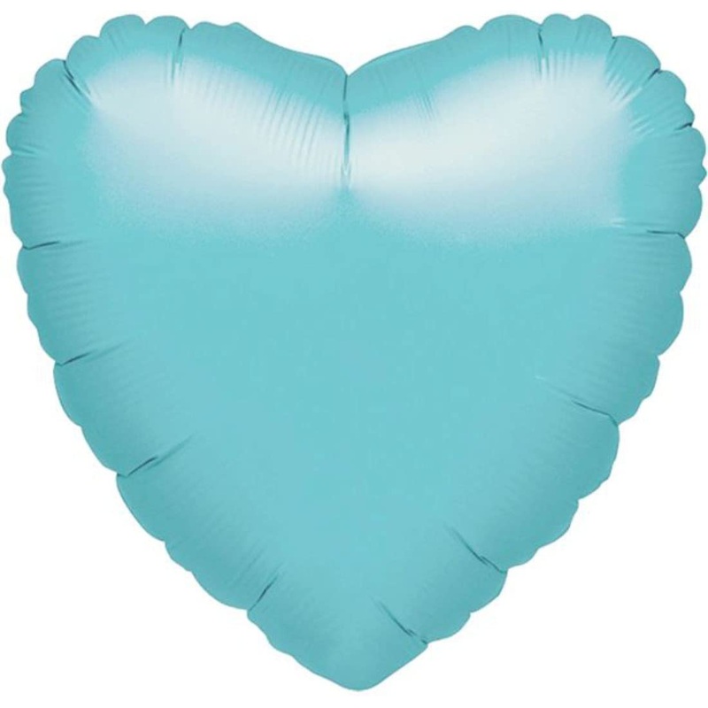 18 Inch Heart Robin Egg Blue Plain Foil (Flat)