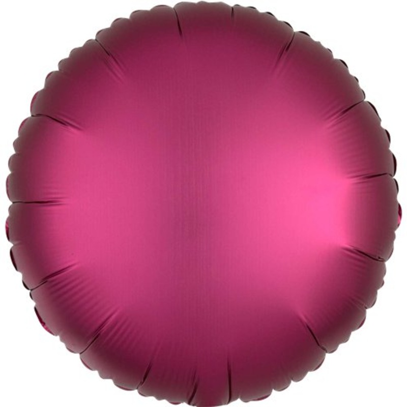18 Inch Round Satin Pomegranate Plain Foil (Flat)
