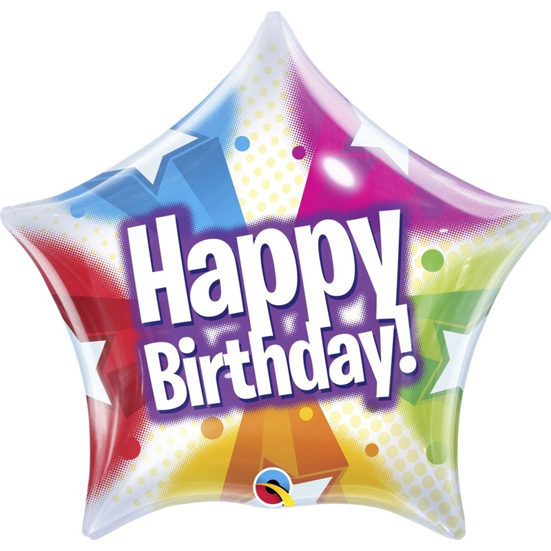 22'' Bubble Birthday Stars & Dot Pattern