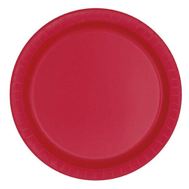 Red Paper Dessert Plates 8pk