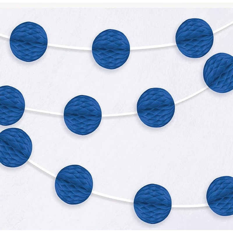 Royal Blue Honeycomb Ball Garland 7ft