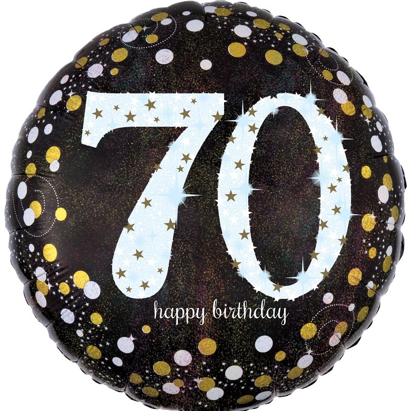 18'' Black & Gold Sparkling 70th Foil