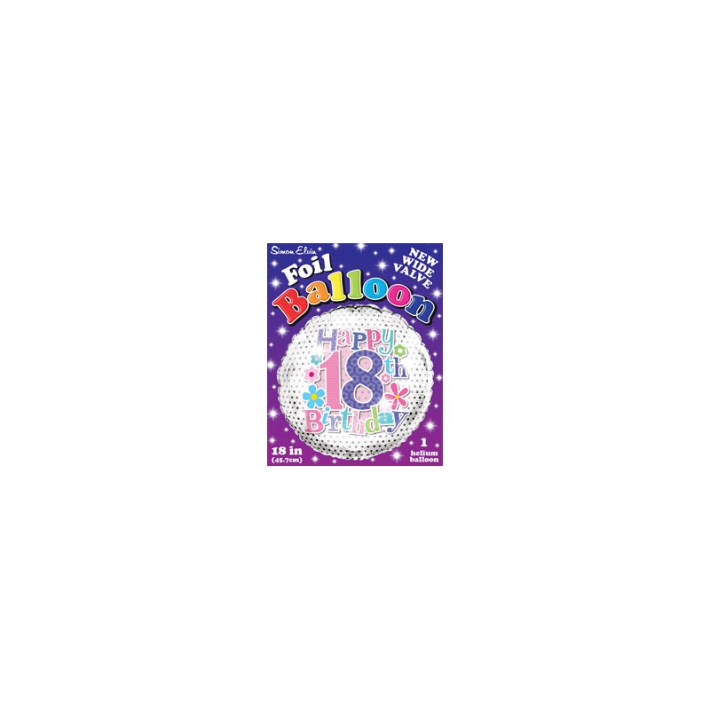 18'' Female Foil Happy Birthday Balloon