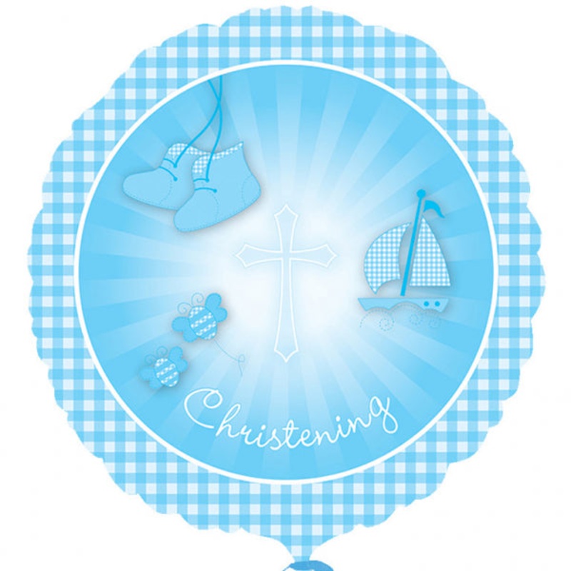 18'' Foil Christening Booties Blue