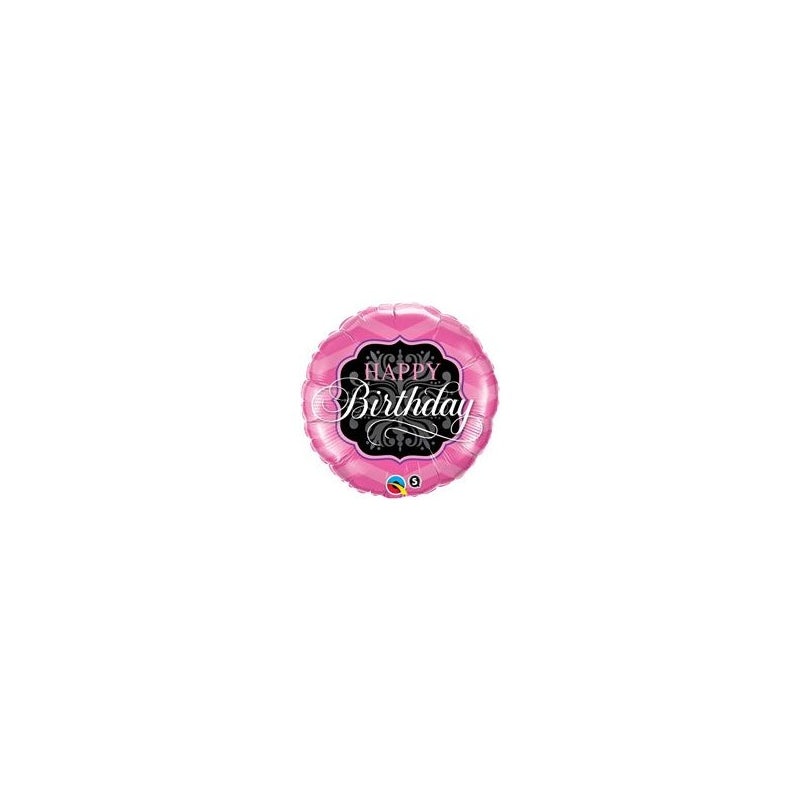 18'' Foil Happy Birthday Pink & Black