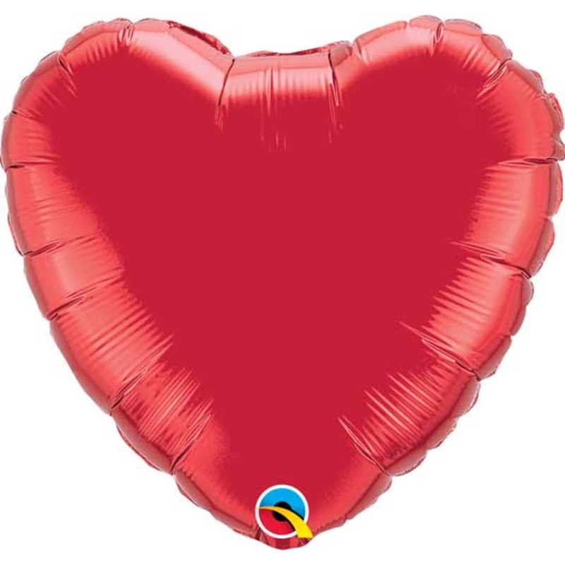 18 Inch Ruby Red Heart (Flat)