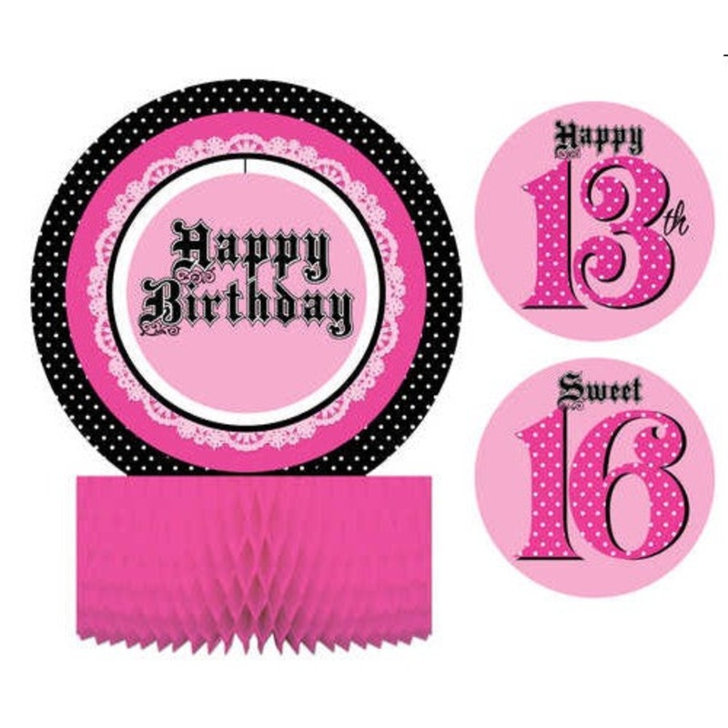 Pink Zebra Party Centerpiece With Stickers