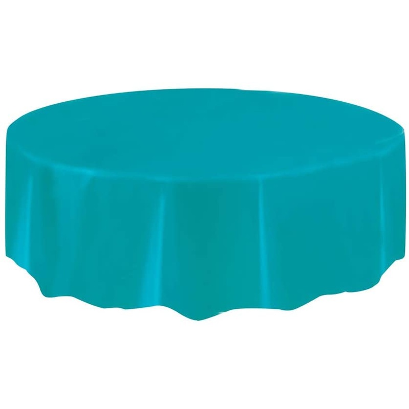 Teal Round Plastic Tablecover 213 Dia