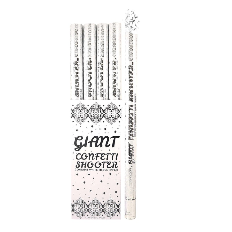 White Confetti Cannon 80Cm (White Paper)