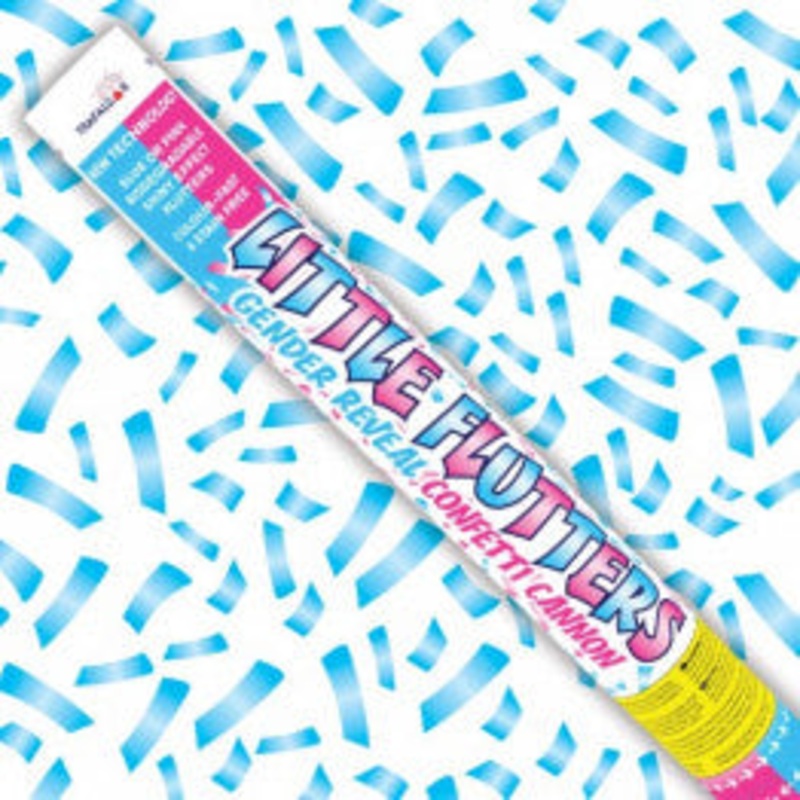 50cm Little Flutters Gender Reveal Confetti Cannon Blue
