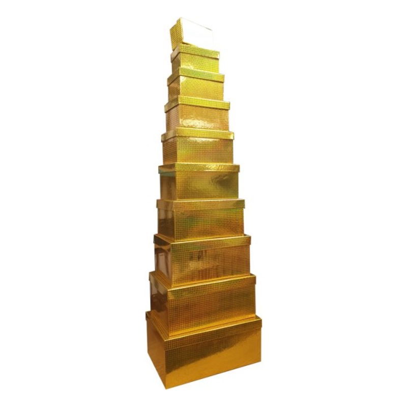 DIFFRENT SIZE GOLD HOLOGRAPHIC GIFT BOXES
