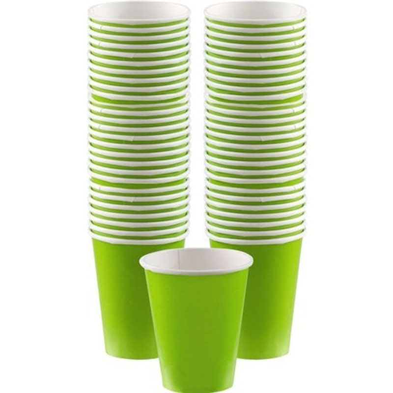 Lime Green Paper Coffee Cups - 340ml