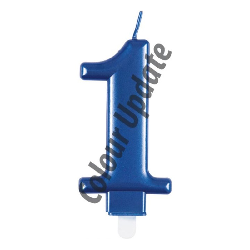 METALLIC BLUE NUMBER 1 BIRTHDAY CANDLE