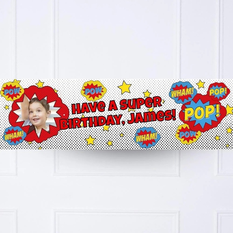 Pop Art Superhero Personalised Party Banner