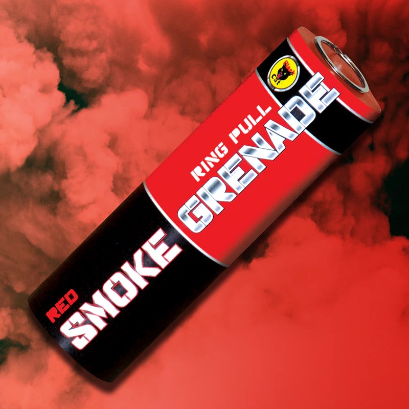 SMOKE GRENADE BLACK CAT 75 SEC RED