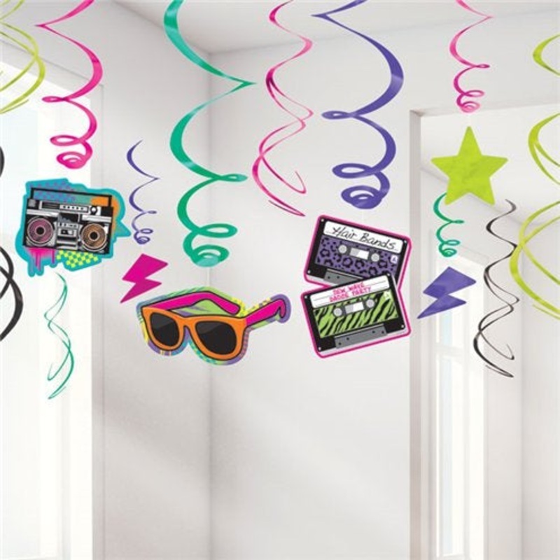 Totally 80s Hanging Swirls Decoration - 60cm