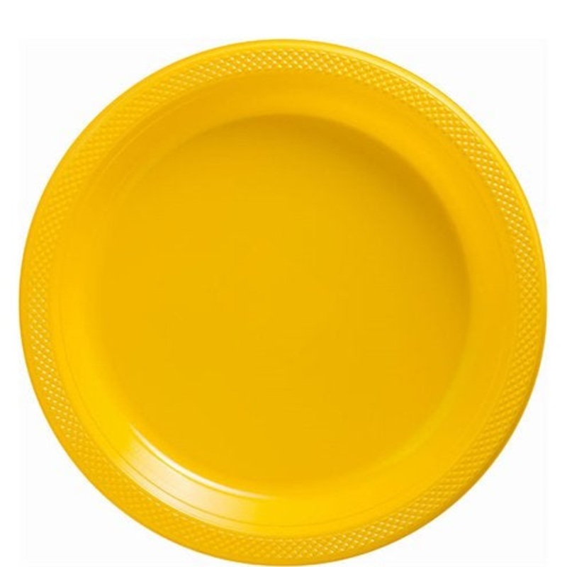 Yellow Plastic Plates - 23cm