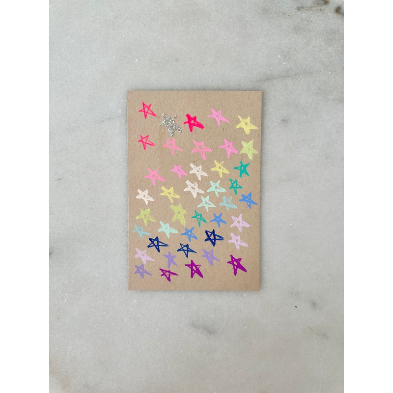 001 - Rainbow Stars  - Original Panting - 4x6