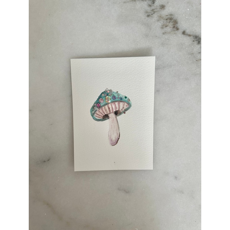 011 - Mushroom Painting  - Original Panting - 5x7