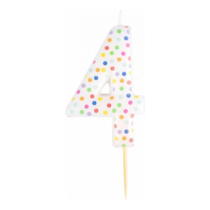 PATTERNED NUMERICAL 4 CANDLE