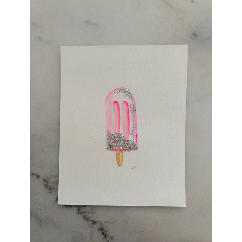 Popsicle 002 - Embellished Painting - 8x10