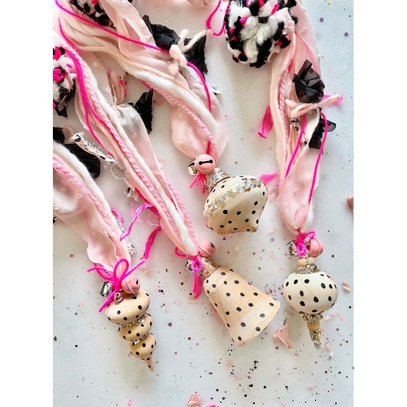 Wood Confetti Ornament Hangers