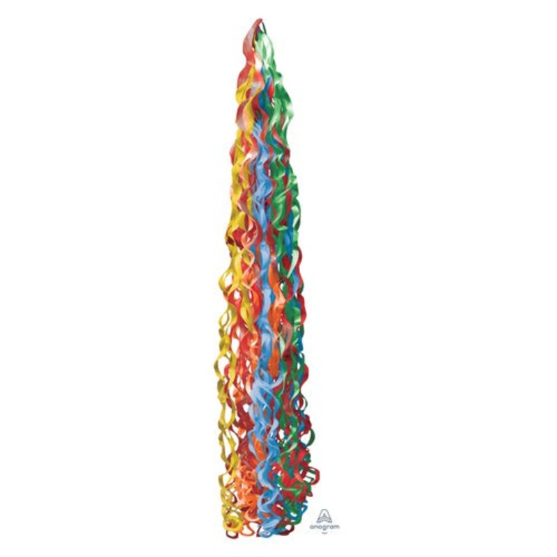 34 inch TWIRLZ TISSUE BALLOON TAIL - PRIMARY COLORS