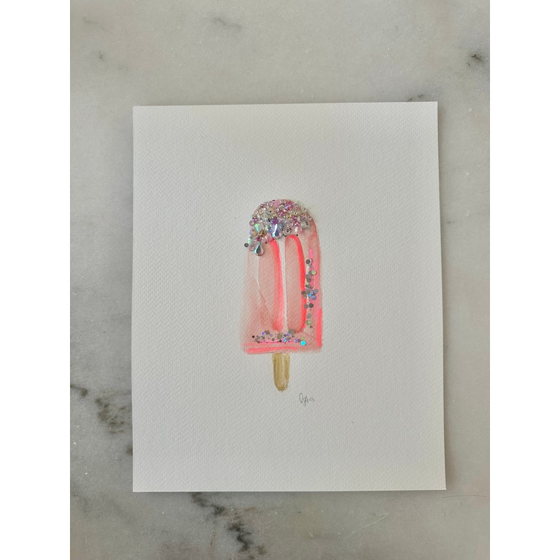 Popsicle 005 - Embellished Painting - 8x10