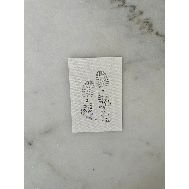Santa Boot Prints - Original Painting - 4x6