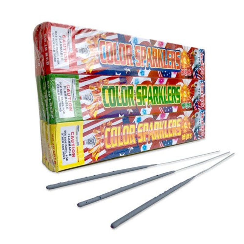 10 inch ASSORTED COLORS SPARKLERS (96 PK)