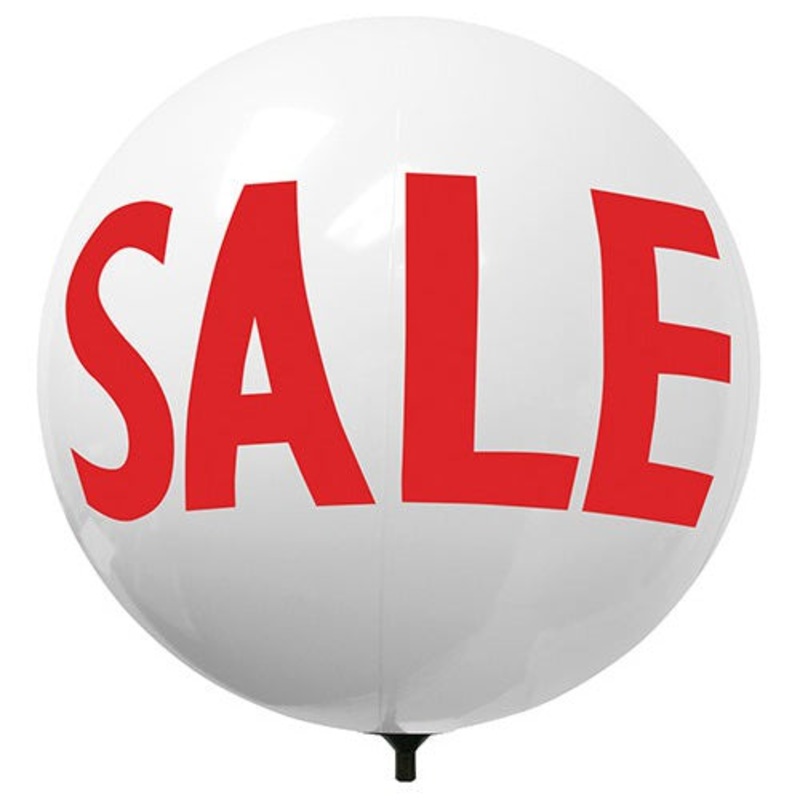 36 inch GIZMO JUMBO WHITE WITH RED SALE