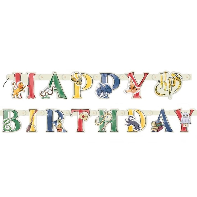 6.5 foot HARRY POTTER HAPPY BIRTHDAY JOINTED BANNER