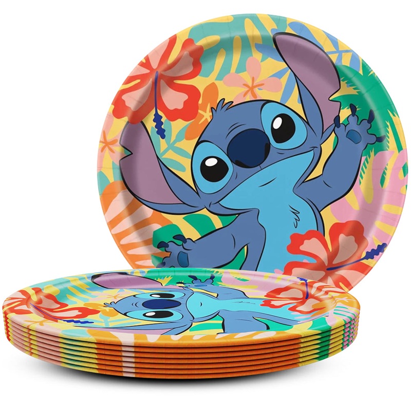 9 inch STITCH ROUND DINNER PLATES (8 PK)