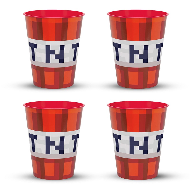 10 oz. MINECRAFT PLASTIC STADIUM CUPS (4PK)