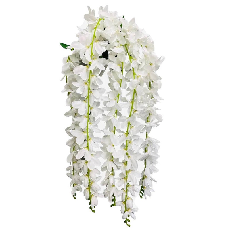 32 inch HANGING ORCHID BUSH - WHITE