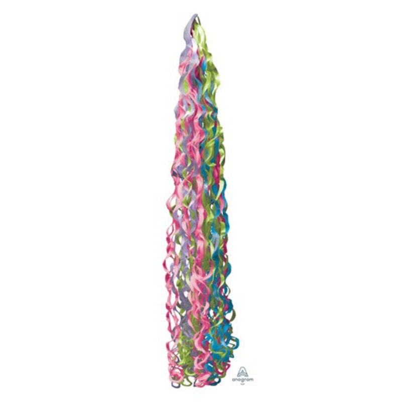 34 inch TWIRLZ TISSUE BALLOON TAIL - JEWEL TONE COLORS