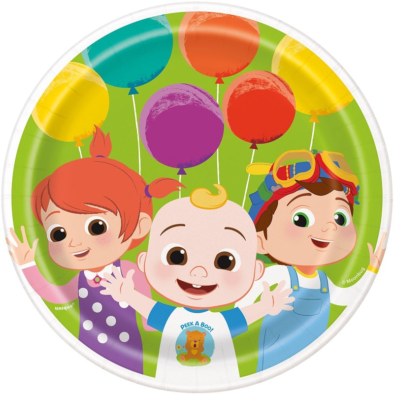 7 inch COCOMELON ROUND DESSERT PLATES (8 PK)