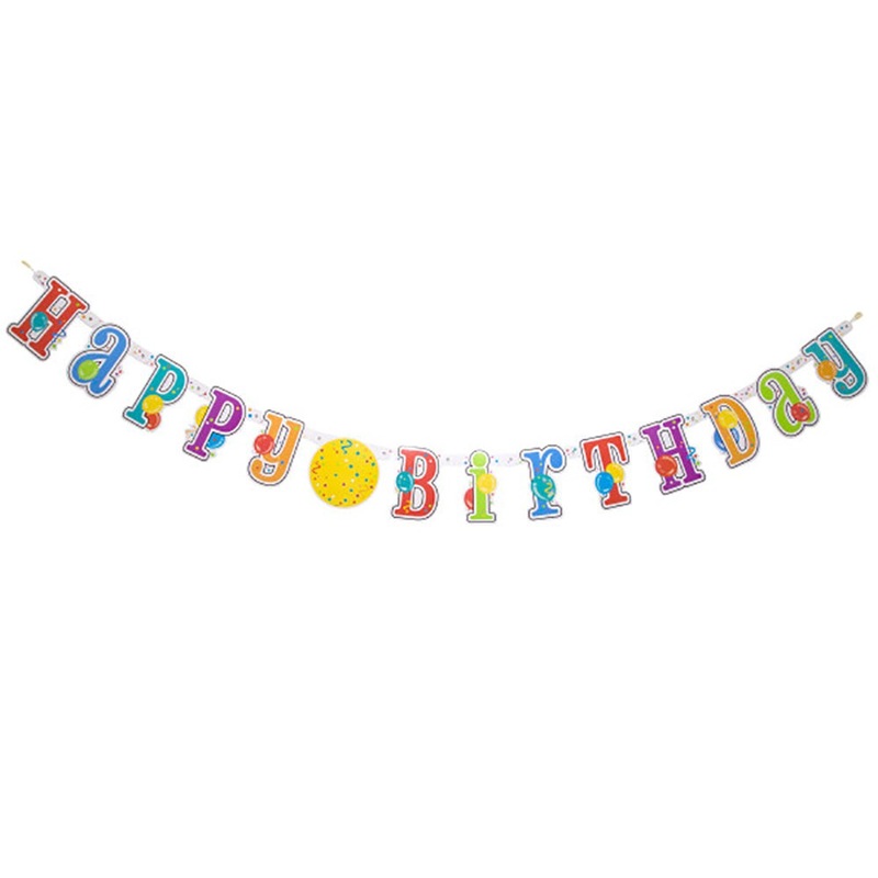 7ft HAPPY BIRTHDAY JOINTED BANNER WITH STICKERS