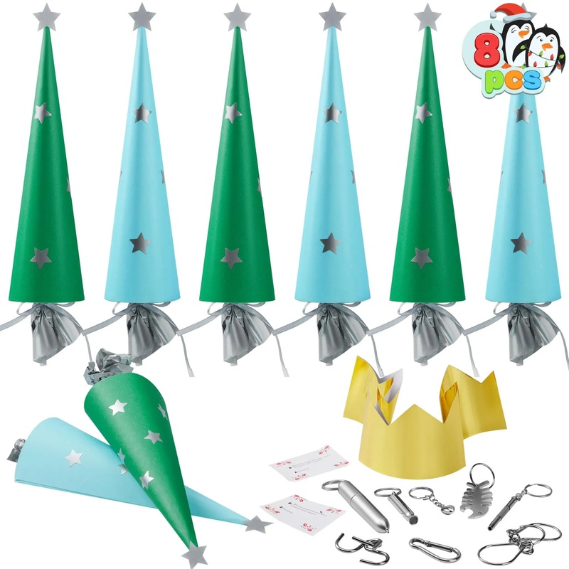 8 PCS Christmas Tree Shape No Snap Party Table Favors
